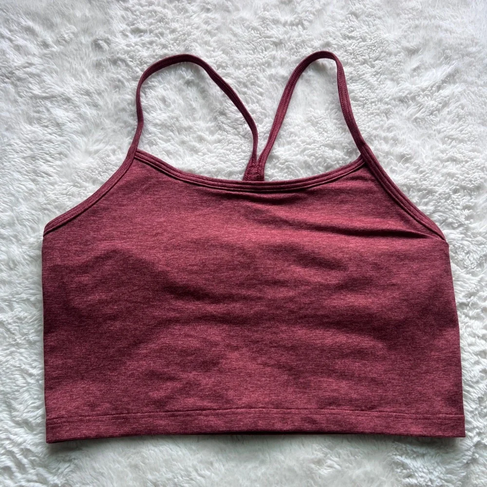 OFFLINE by Aerie The Hugger Recharge Sports Bra Heathered Burgundy Medium NWOT